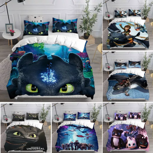 How to Train Your Dragon Toothless 3D Duvet Cover Bedding Set Pillowcase Quilt