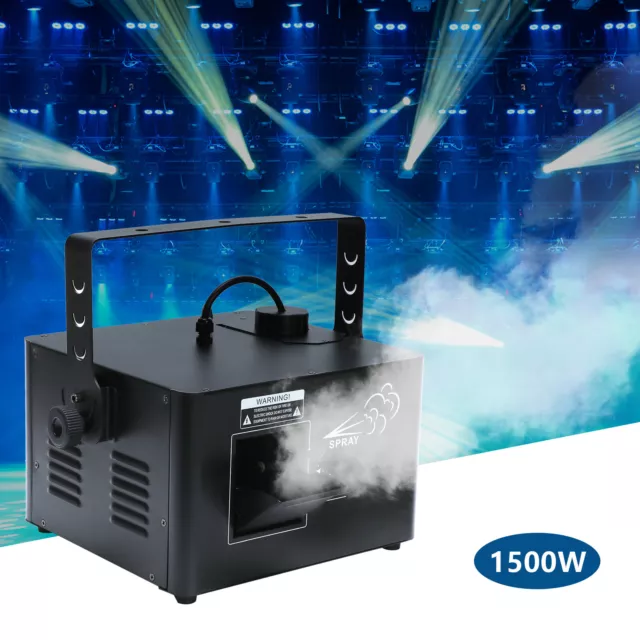 1500W DMX Low Profile Hazer Smoke Fog Machine Theater DJs Stage Effect w/ Remote