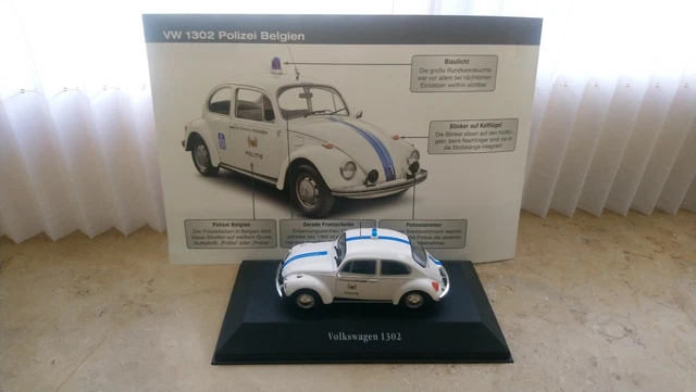 Gama Mini 1/43 Volkswagen 1302 Coccinelle Beetle Polizei #833 Avec Sa
