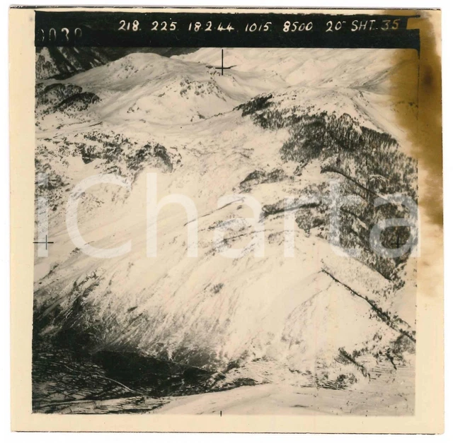 Febbraio 1944 WW2 ITALIA - ALPI - Fotografia AEREA militare 14x14 cm (19)