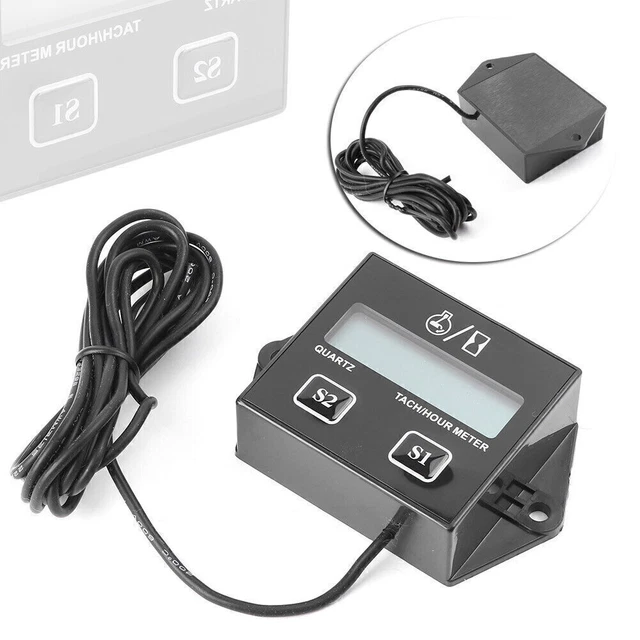 DIGITAL TACHOMETER TACH/HOUR Meter Gauge Engine Spark Inductive