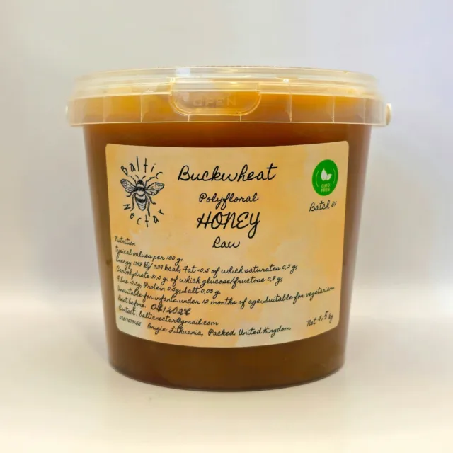 Raw Buckwheat Honey, 100% Pure Natural, Unprocessed, Untreated   2023