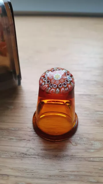 Caithness Glass Millefiori Thimble With box – Detailed cane