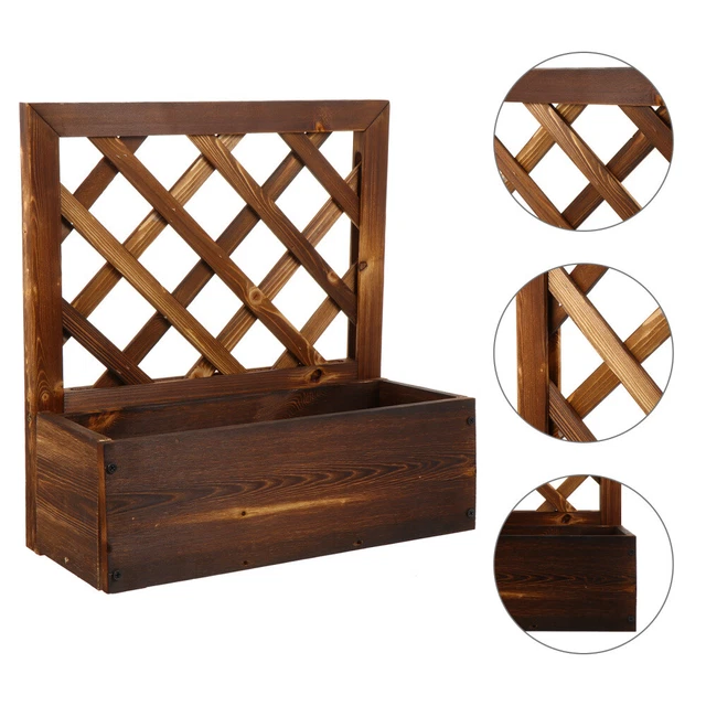 1 Set Wand Montiert Pflanzer Holz Indoor Outdoor Anlage Halter Hängen Blumentopf