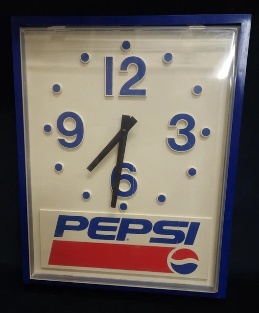 Rare Vintage Pepsi Cola Soda Hanging Home Bar Plastic Display Wall Clock Works
