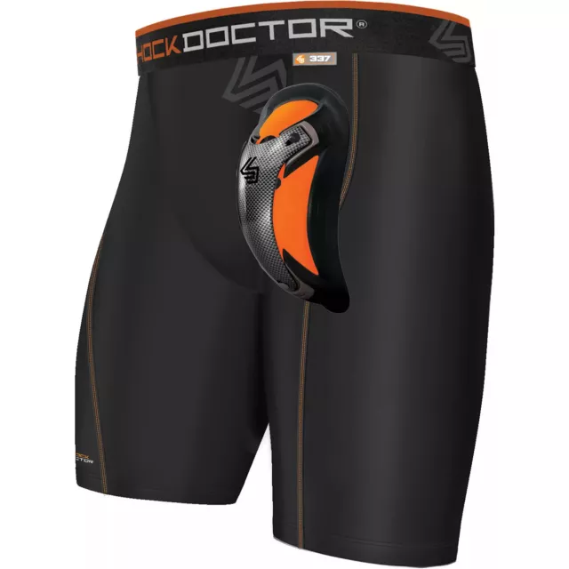 Shock Doctor Adult Ultra Pro Compression Shorts w/ Ultra Carbon FlexCup - Black