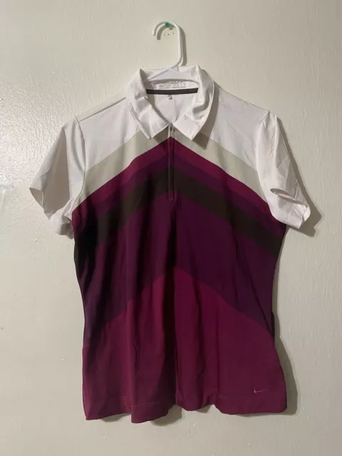 Nike Golf Womens Polo Dri Fit Shirt Pink Short Sleeve Athleisure Medium