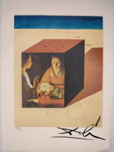 Salvador Dali COA Vintage Signed Art Print on Paper Limited Edition Signed