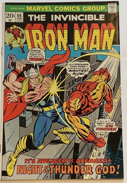 The Invincible Iron Man #66 (1974, Marvel Comics) Ft Thor. Iconic Cover VF / NM