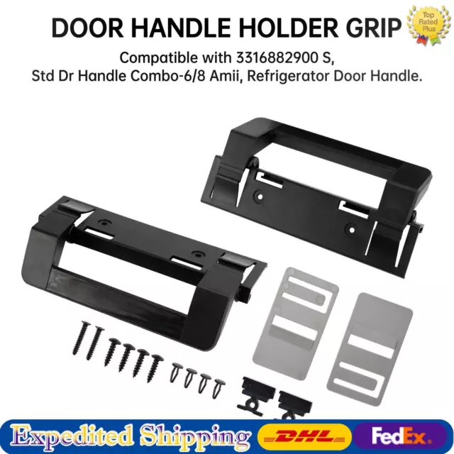 2x RV Refrigerator Door Handle Holder Grip Black Hardware For Dometic 3316882900