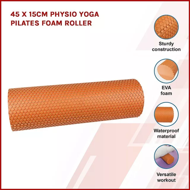 45x15cm EVA PHYSIO FOAM AB ROLLER YOGA PILATES EXERCISE BACK HOME GYM MASSAGE 2