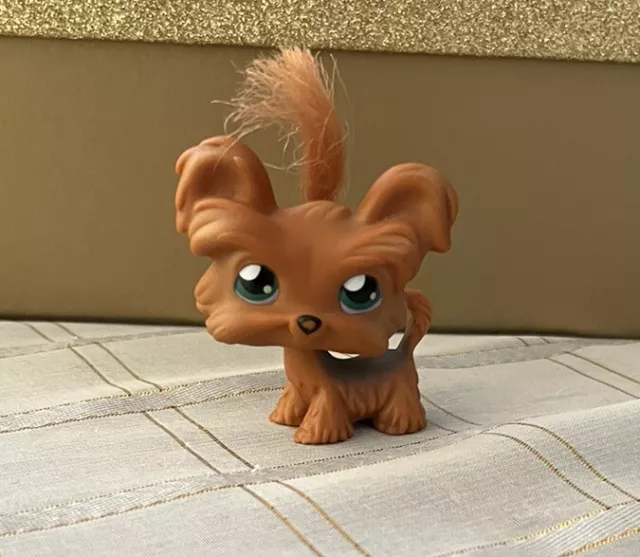 Littlest Pet Shop Yorkie Hund Braun + Haare #0006 LPS Original Authentic Hasbro