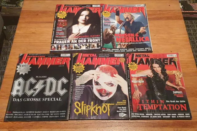 5 x METAL HAMMER Magazin aus Jahrgang 2004 Nightwish Metallica AC/DC Rock