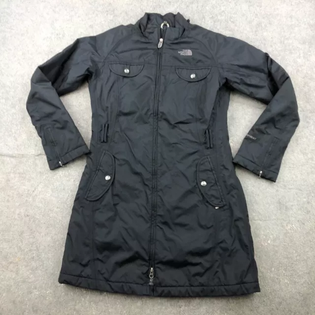 The North Face Jacket Womens Small Black Windbreaker Rain Shell Hyvent Trench*