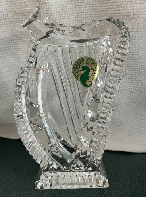Waterford Lead Crystal Harp Figurine Original Sticker 5 Inches Paperweight
