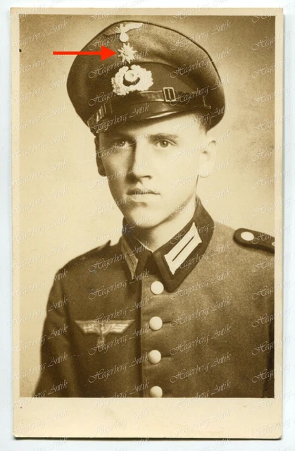 Foto Portrait Gebirgsjäger Schimmütze Edelweiss mountaineer Wehrmacht WH (W69)