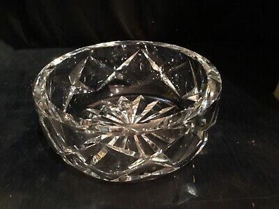 Large and Heavy St. Louis Cut Crystal Bowl 8 3/4” wide x 3 3/4” high, Signed !!!