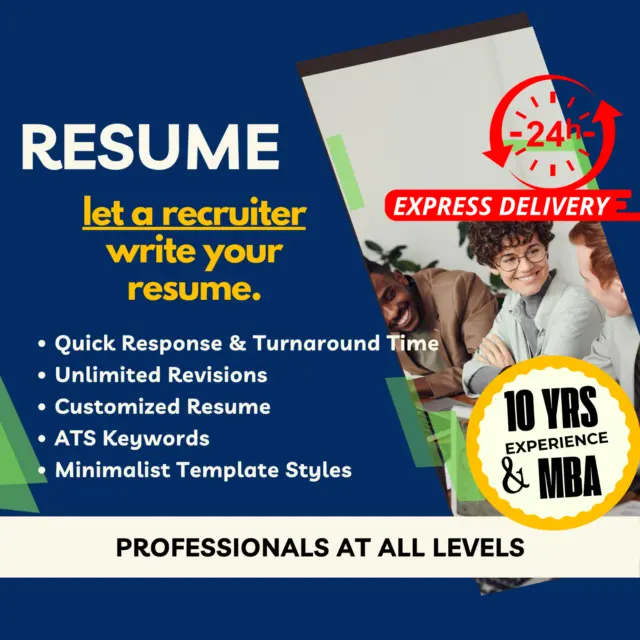 HIRE A RECRUITER: Professional & Custom Resume Writing Services 24HR RUSH!