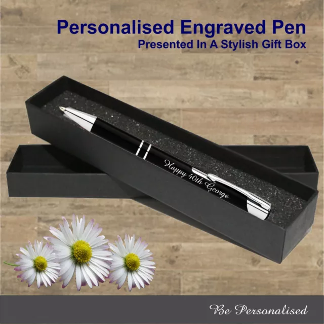 Personalised Engraved Metal Pen Gift Box Set Wedding Favour Bomboniere Business