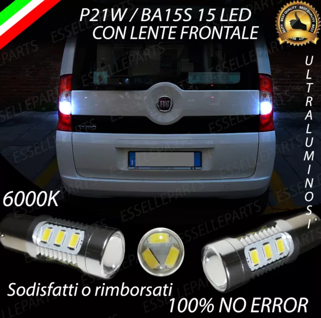 Coppia Lampade Retromarcia 15 Led P21W Canbus Fiat Qubo No Error