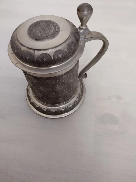 Zinnkrug Münzkrug Grenningloh ca. 1198 Gramm
