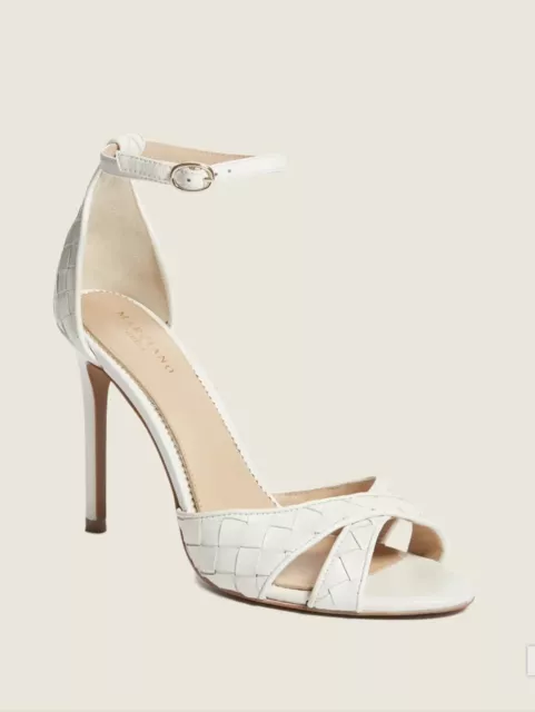 $190 Marciano By Guess Women’s Abiele Leather Stiletto Sandals In Ivory Size 9 2