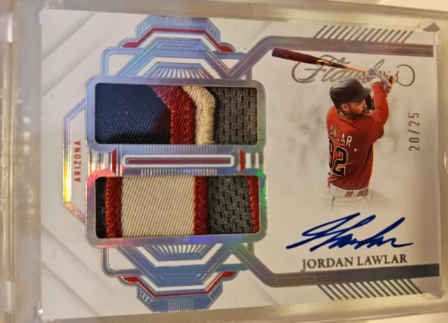 Jordan Lawlar 2023 Flawless Dual Patch Auto 20/25 Sick 3 Color Patches On Card