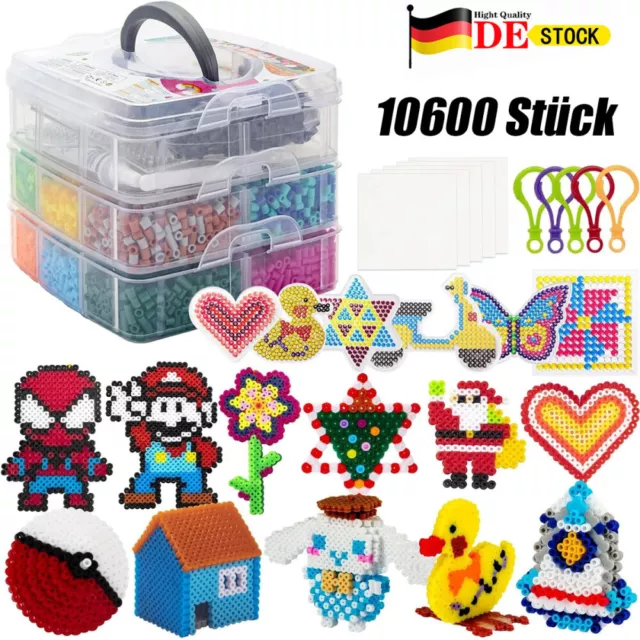 10600 Bügelperlen Set 3D-Figuren 6 Platte Zubehör Muster kreativ Spielzeug DHL
