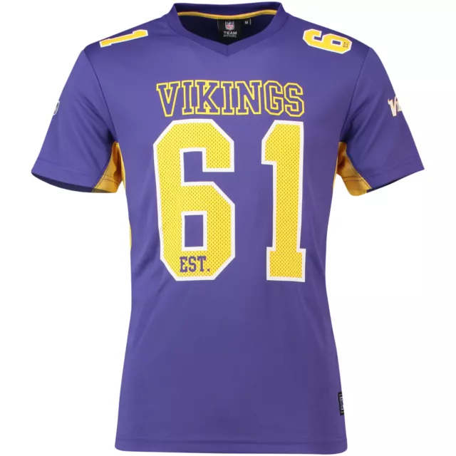 NFL Vikings Du Minnesota 61 Maillot Jersey Chemise Moro Polymesh Football Mauve