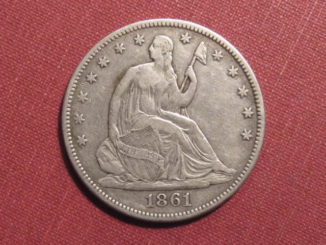 1861 Seated Liberty Half Dollar - Full Liberty, Strong Details, Civil War Era!