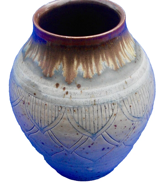 Beau Vase Signé Sylvie Dufour Grès de La Borne La Puisaye Epoque 1950