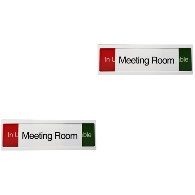 2x Sliding Acrylic Occupied Door Signs Conference Door Indicators
