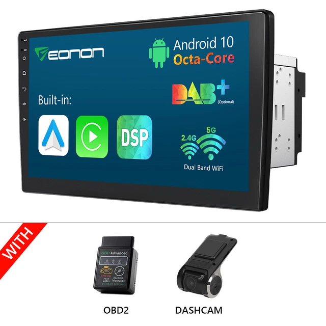DVR+OBD+Q03Pro 10.1" IPS Android Octa Core Car Stereo Radio GPS Navi CarPlay DSP