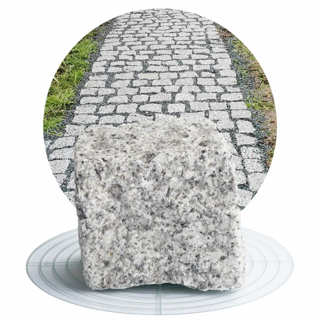 500 KG GRANIT Pflastersteine hellgrau 9x9x9cm Pflaster Natursteine