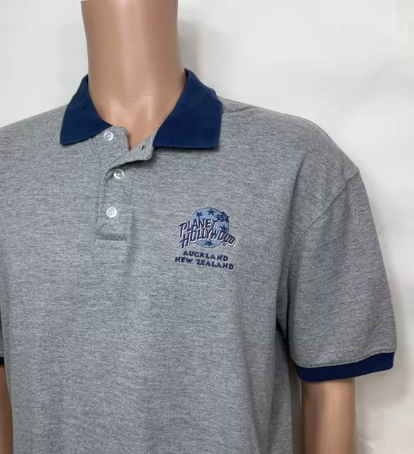 Planet Hollywood Auckland New Zealand Men’s Polo Shirt Large Gray Cotton