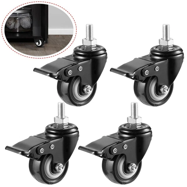 Roues Rouleau 4 X 2 Pouces Lenkrollen avec Frein Avec Schwenksperre Noir