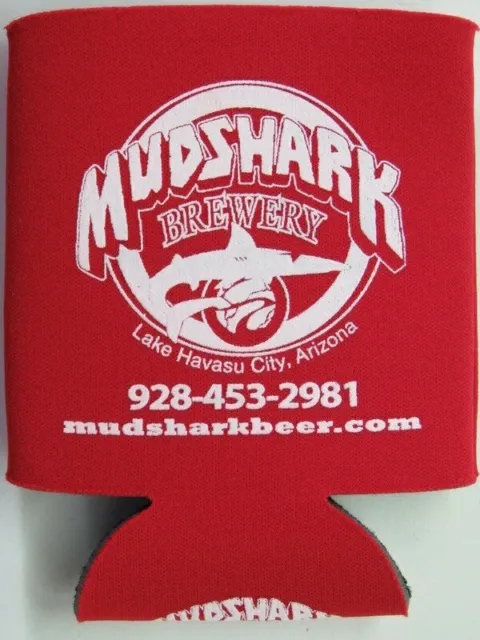 Bierflasche Kann Halter Rot Koozie ~Mudshark Brewery~ See Havasu Stadt, Arizona