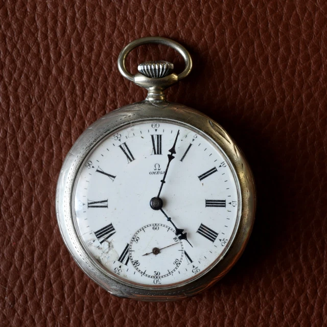 Montre à Gousset Ancienne - Argent Et Laiton - Mécanique - Vers 1900