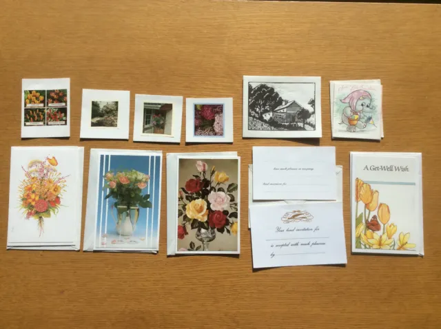 Vintage 1970s Greetings Cards, Gift Tags, Inviration Acceptance Cards, Floral 2