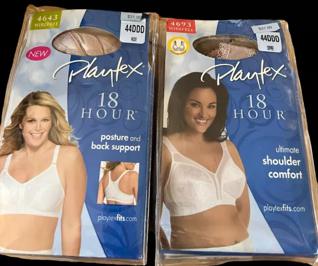 PLAYTEX 18 HOUR Seamless Wirefree Bra Back Side Smoothing TruSUPPORT Cool  Dri $17.99 - PicClick