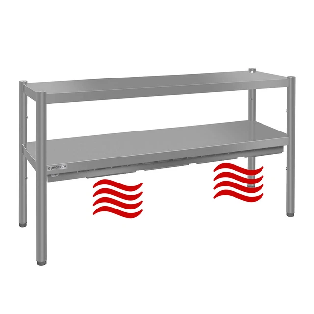 Wärmebrücke ECO - 1600x370mm - mit 2 Etagen - Höhe: 725mm | GGM Gastro