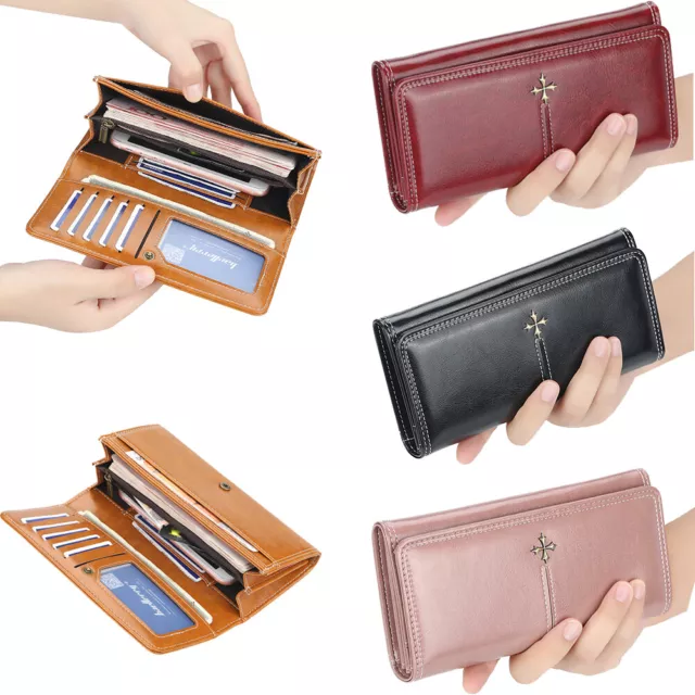 Women Lady Clutch Leather Wallet Long Card Holder Phone Bag Case Purse Handbag