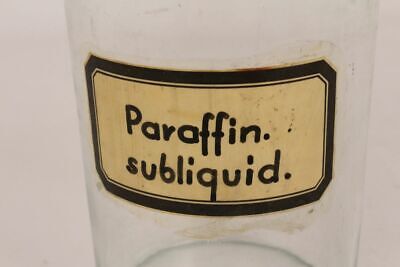 Apotheker Flasche Medizin Glas klar Korken Paraffin subliquid. Deckelflasche 4