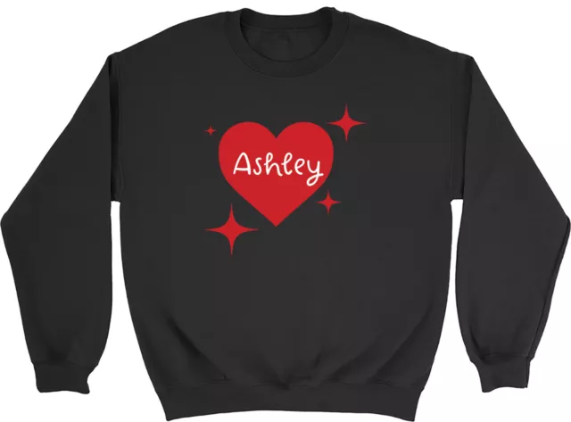 Personalised Love Heart Sweatshirt Mens Womens Valentines Day Mothers Day Jumper