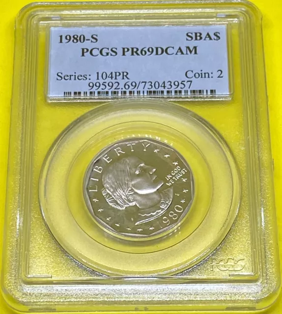 1980 S $1 SBA Susan B Anthony Dollar Proof PCGS PR69DCAM