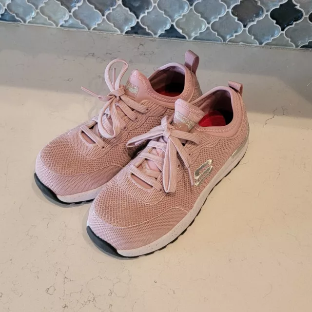 steel toed shoes womens skechers size 5 pink sparkly girlie