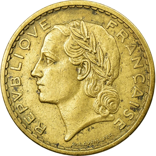 5 Francs Lavrillier 1938 Bronze-Alu - Pièce De Monnaie TB