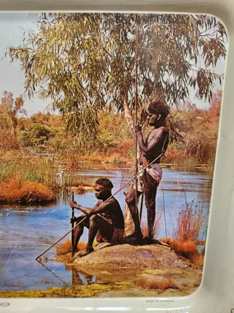 Vintage Willow Drinks Tray Indigenous Australians Aboriginals Scene Broome WA 2