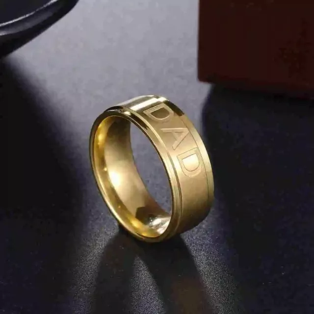 Korean Style Engraved Love Rings Geometric Men Ring Dad Letter Ring  Women