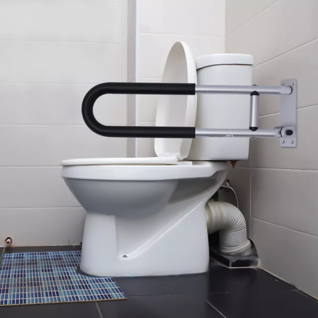 Maniglia pieghevole WC maniglia di supporto a parete ausilio per alzarsi WC staffa per alzarsi maniglia di supporto 90° 2
